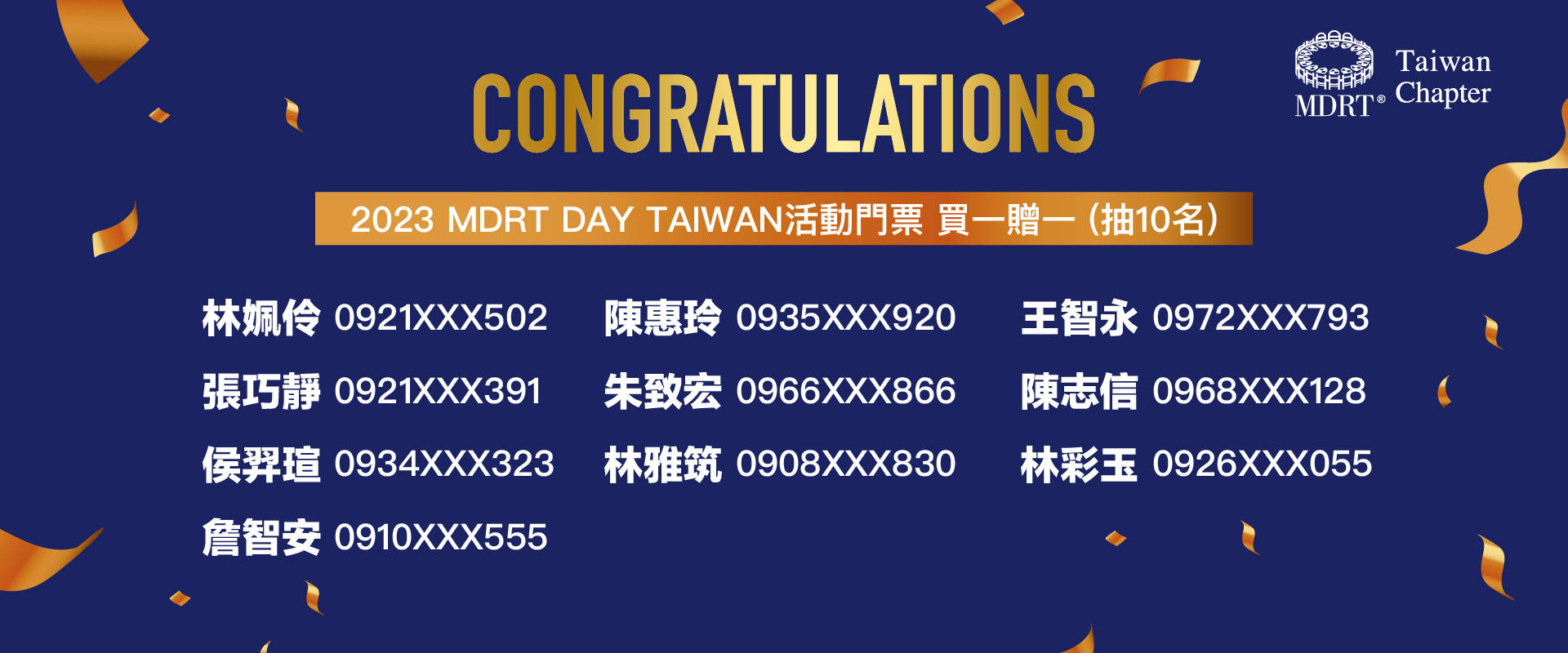 2023 MDRT DAY TAIWAN得獎名單
